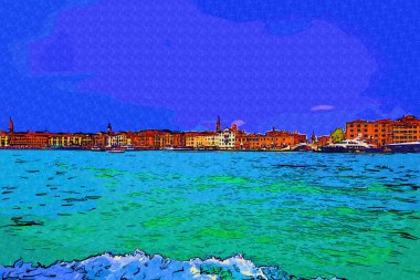 Venedik manzaralı deniz binaları İtalya