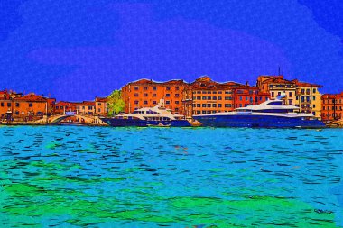 Venedik manzaralı deniz binaları İtalya