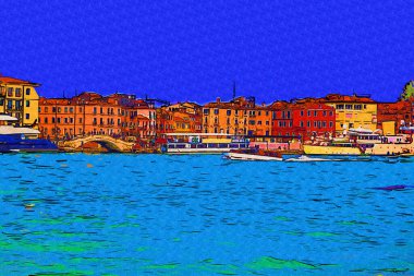 Venedik manzaralı deniz binaları İtalya