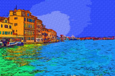 Venedik manzaralı deniz binaları İtalya