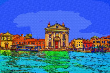 Venedik manzaralı deniz binaları İtalya