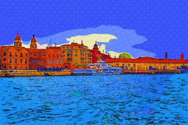 Venedik manzaralı deniz binaları İtalya