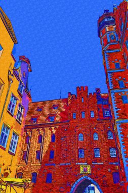 Gdansk eski şehir pazarı fotoğrafçılık antika