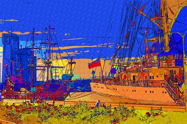 Liman fotoğrafçılığında Gdynia Yelkenli Fırkateyni