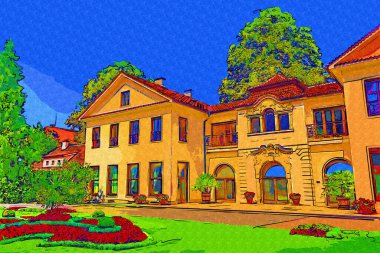 Prag 'daki muhteşem Barok Wallenstein Sarayı ve Fransız bahçesi, bugün Çek Cumhuriyeti Senatosu