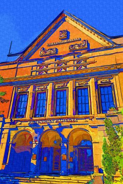 Prag 'da eski bir sokak, antika.