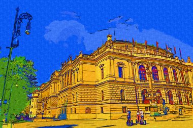 Prag 'da eski bir sokak, antika.