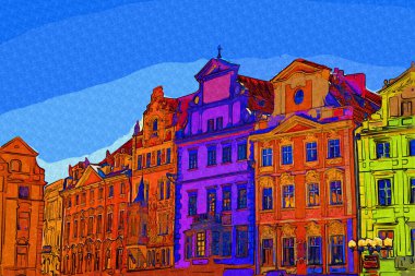 Prag, Çek Cumhuriyeti, Avrupa 'daki Eski Şehir Meydanı' ndaki belediye binasının kulesi.