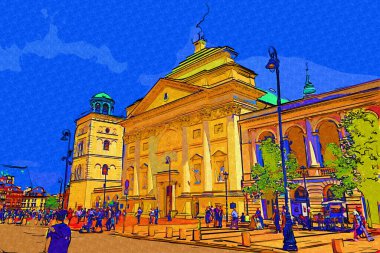 Varşova 'daki eski şehir manzarası, eski kasaba, Polonya