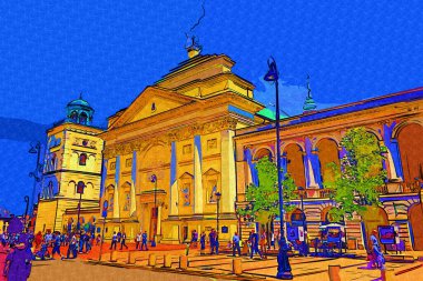 Varşova 'daki eski şehir manzarası, eski kasaba, Polonya