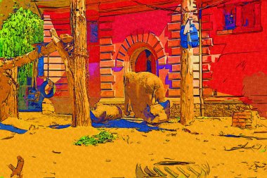 Fil fotoğrafçılığı hayvanat bahçesi klasik ormanı.