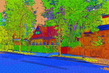 Zakopane 'e hoş geldiniz, eski bina mimarisi.