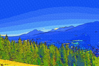 Gubalowka 'da dağ manzarası. Polonya Tatra Dağları.