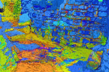 Krupowki Caddesi, Zakopane 'de. Polonya resim çizimi