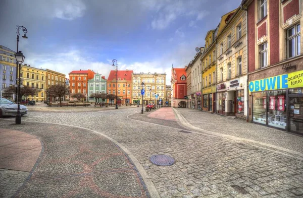 Center Walbrzych City Fountain Baroque Tenements Lower Silesia Poland — Stock Photo, Image