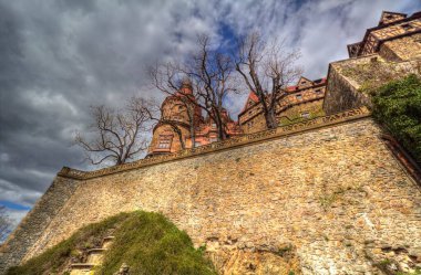 Ksiaz Şatosu Polonya Silezya sanat retro fotoğraf tarihi