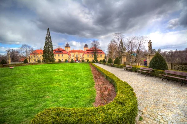 Zamek Ksiaz Polska Silesia Sztuka Retro Fotografia Stare — Zdjęcie stockowe