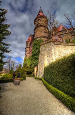 Ksiaz Şatosu Polonya Silezya sanat retro fotoğraf tarihi