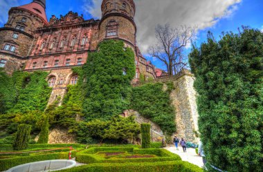 Ksiaz Şatosu Polonya Silezya sanat retro fotoğraf tarihi