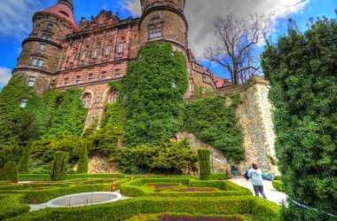 Ksiaz Şatosu Polonya Silezya sanat retro fotoğraf tarihi