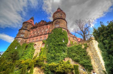 Ksiaz Şatosu Polonya Silezya sanat retro fotoğraf tarihi