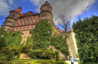 Ksiaz Şatosu Polonya Silezya sanat retro fotoğraf tarihi