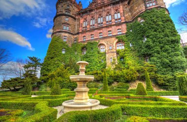 Ksiaz Şatosu Polonya Silezya sanat retro fotoğraf tarihi