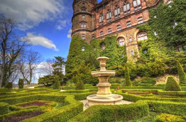 Ksiaz Şatosu Polonya Silezya sanat retro fotoğraf tarihi