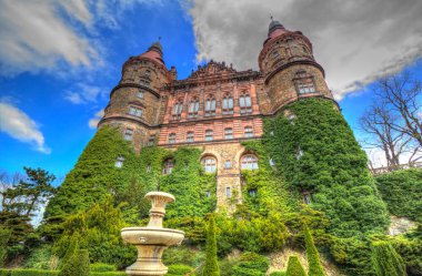 Ksiaz Şatosu Polonya Silezya sanat retro fotoğraf tarihi