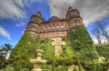 Ksiaz Şatosu Polonya Silezya sanat retro fotoğraf tarihi