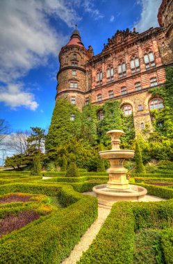 Ksiaz Şatosu Polonya Silezya sanat retro fotoğraf tarihi