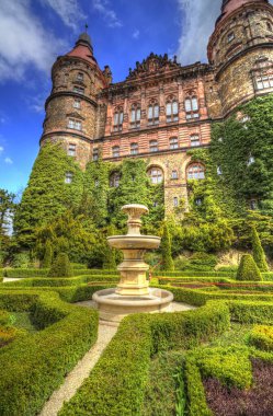 Ksiaz Şatosu Polonya Silezya sanat retro fotoğraf tarihi