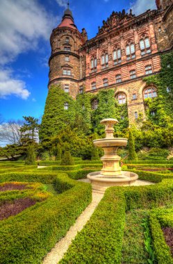 Ksiaz Şatosu Polonya Silezya sanat retro fotoğraf tarihi