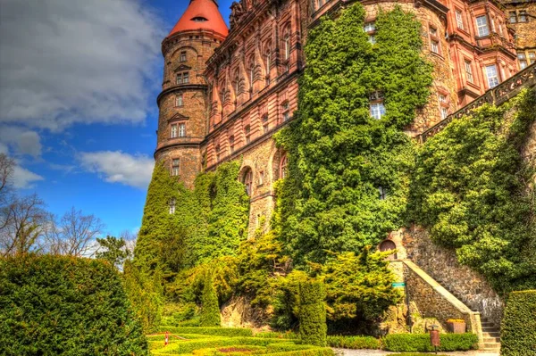 Ksiaz Schloss Polen Schlesien Kunst Retro Fotografie Alte — Stockfoto