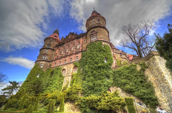 Ksiaz Schloss Polen Schlesien Kunst Retro Fotografie Alte — Stockfoto