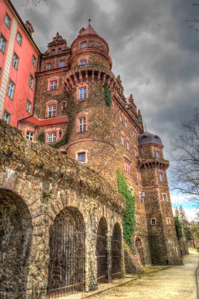 Castelo Ksiaz Polónia Silésia Arte Retro Foto Vintage Velho — Fotografia de Stock