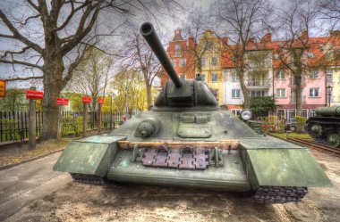 Vintage tank izole çizim sanat illüstrasyonu