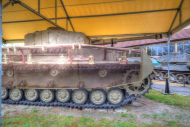 Vintage tank izole çizim sanat illüstrasyonu