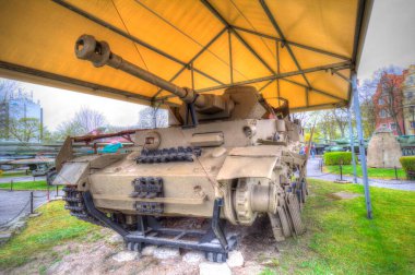 Vintage tank izole çizim sanat illüstrasyonu
