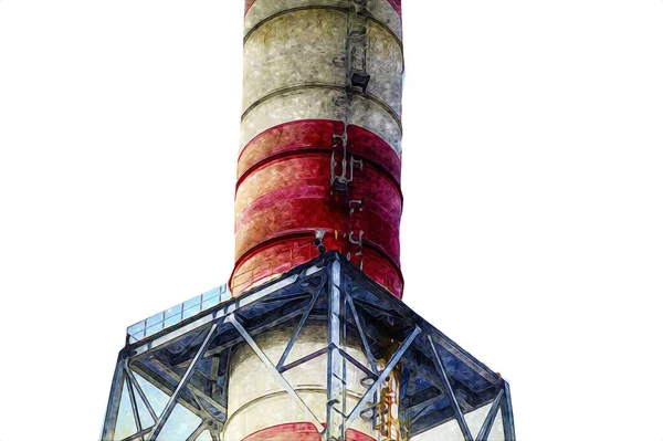 Chimeneas Silos Una Fábrica Fotografía Ilustración Emoción —  Fotos de Stock