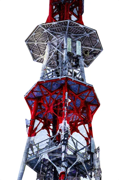 Radar Légtérellenőrző Antenna Rádió Művészeti Illusztráció Rajz Évjárat — Stock Fotó