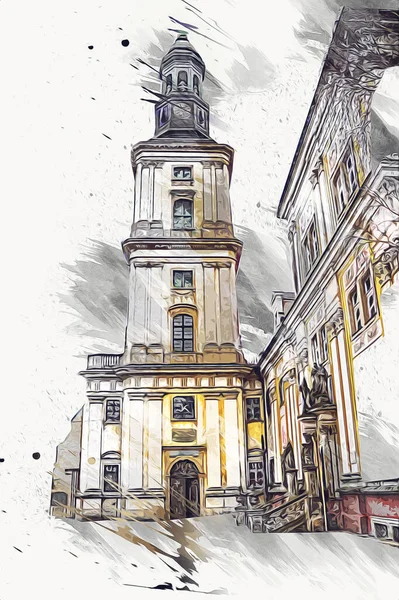 Trzebnica manzarası, Polonya 'nın Aşağı Silezya bölgesinde küçük güzel bir kasaba.