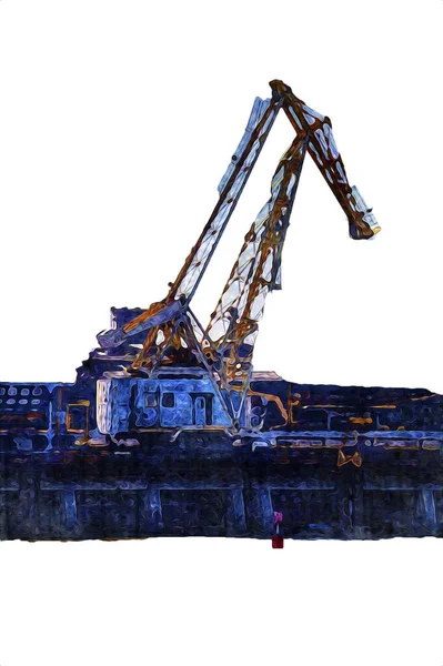 Port Freight Cranes Photography Illustration Art — Stock Photo, Image
