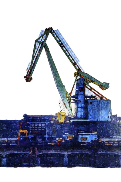 Port Freight Cranes Photography Illustration Art — Stock Photo, Image