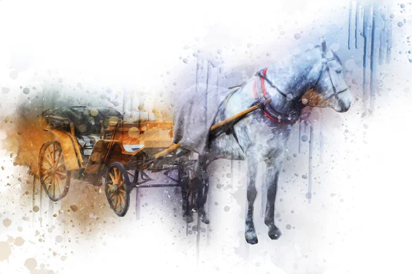 Pittura Grunge Colorata Illustrazione Arte Cavallo — Foto Stock