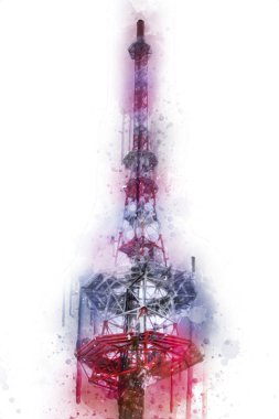 Donanma gemisinde askeri radar takibi, sanat eseri çizimi klasik.