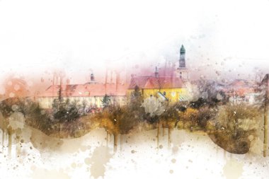 Trzebnica manzarası, Polonya 'nın Aşağı Silezya bölgesinde küçük güzel bir kasaba.