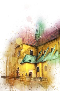 Trzebnica manzarası, Polonya 'nın Aşağı Silezya bölgesinde küçük güzel bir kasaba.