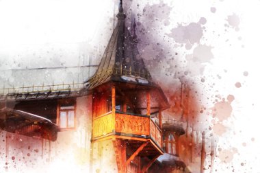 Polonya, Zakopane 'nin tahta mimarisi, resim çizimi.