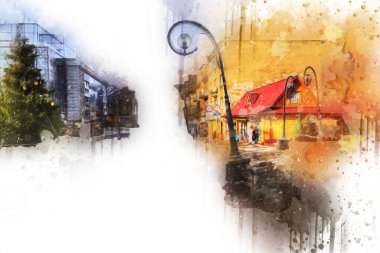 Polonya, Zakopane 'nin tahta mimarisi, resim çizimi.